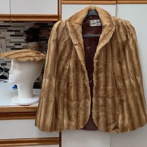 FURS by MICHAEL HENRI mink cape w/ matching hat